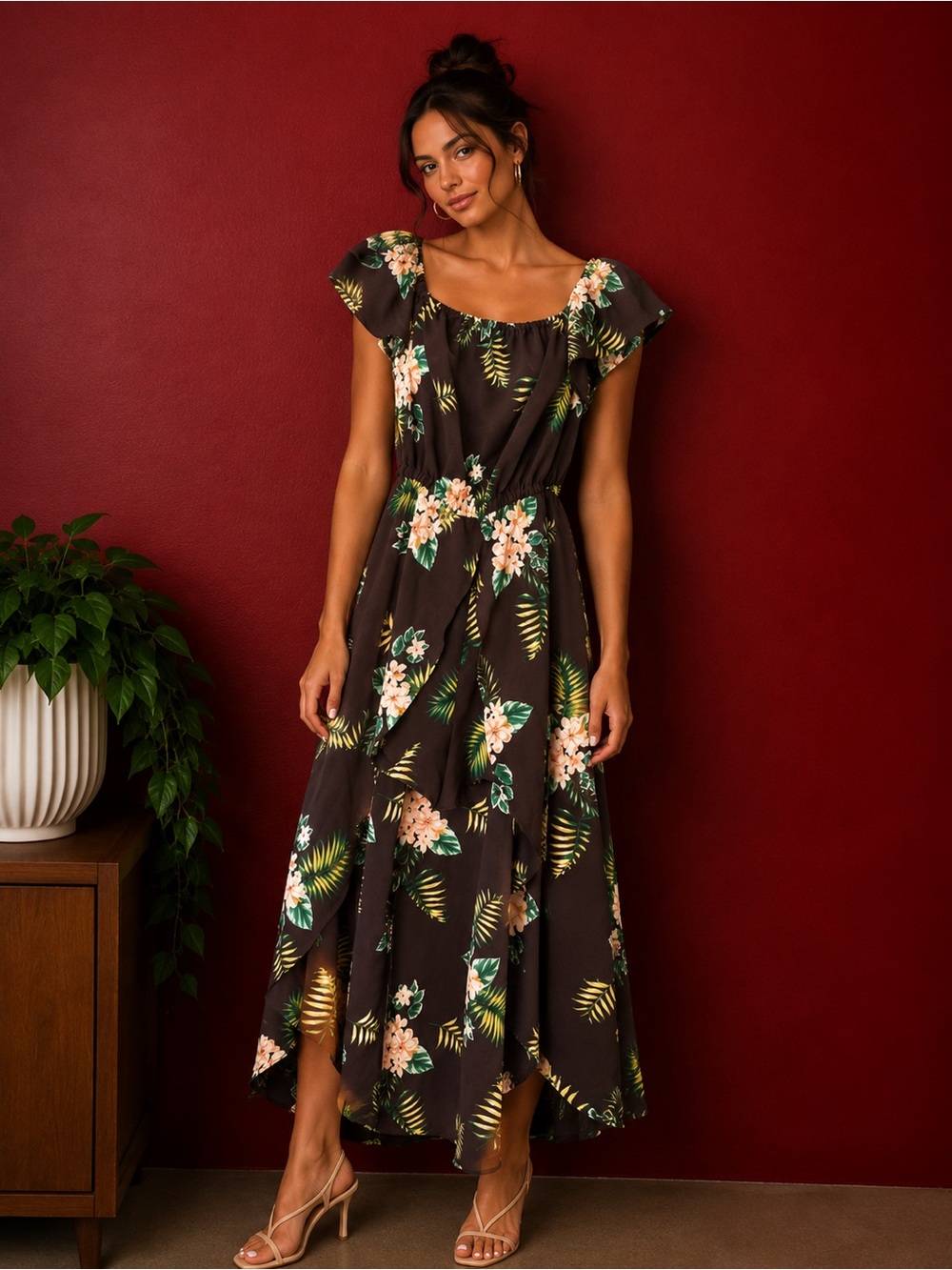Primark Tropical Floral Maxi Dress - Size US 8 / UK 12